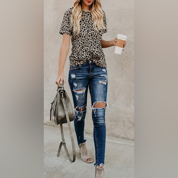 Blooming Jelly “Call of the Wild” leopard print tee US L - Picture 1 of 9